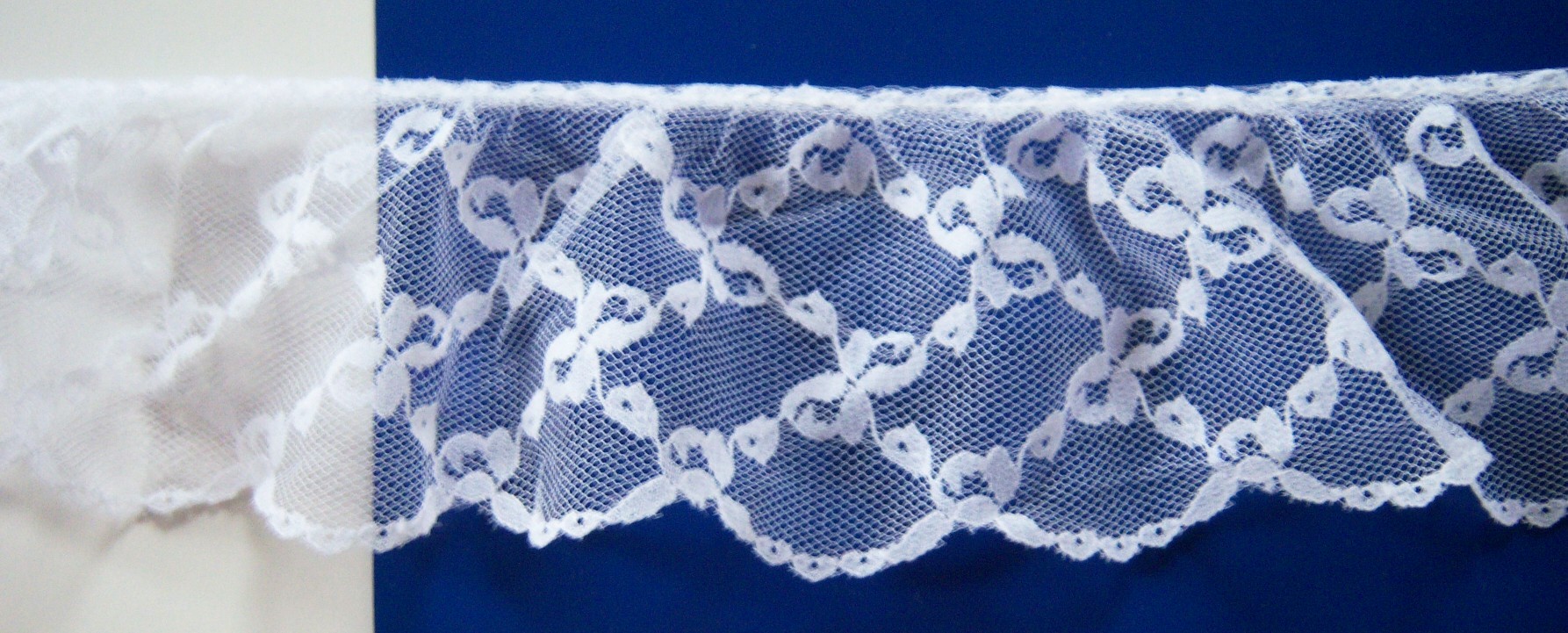 White 3 1/4" Ruffled Lace