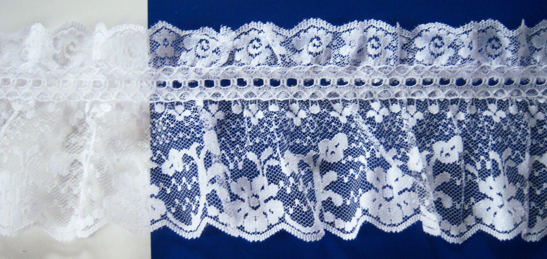 White 4" Ruffled Lace