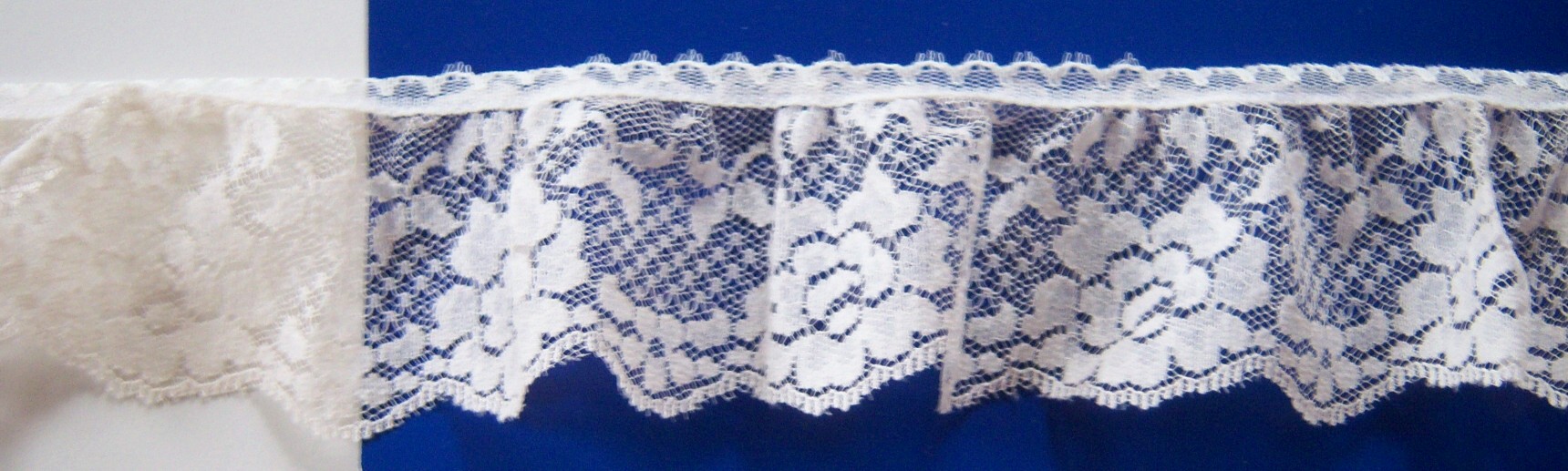 Bone 2 3/8" Gathered Lace