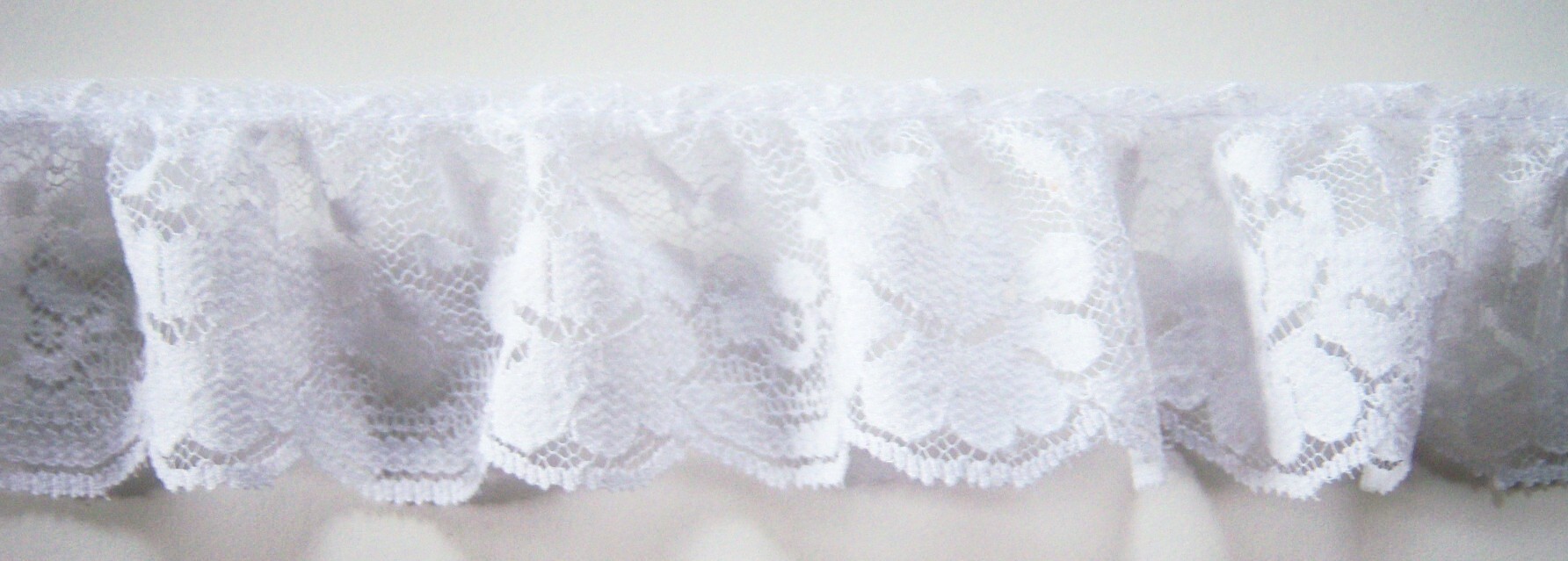 White 1 3/4" Ruffled Lace