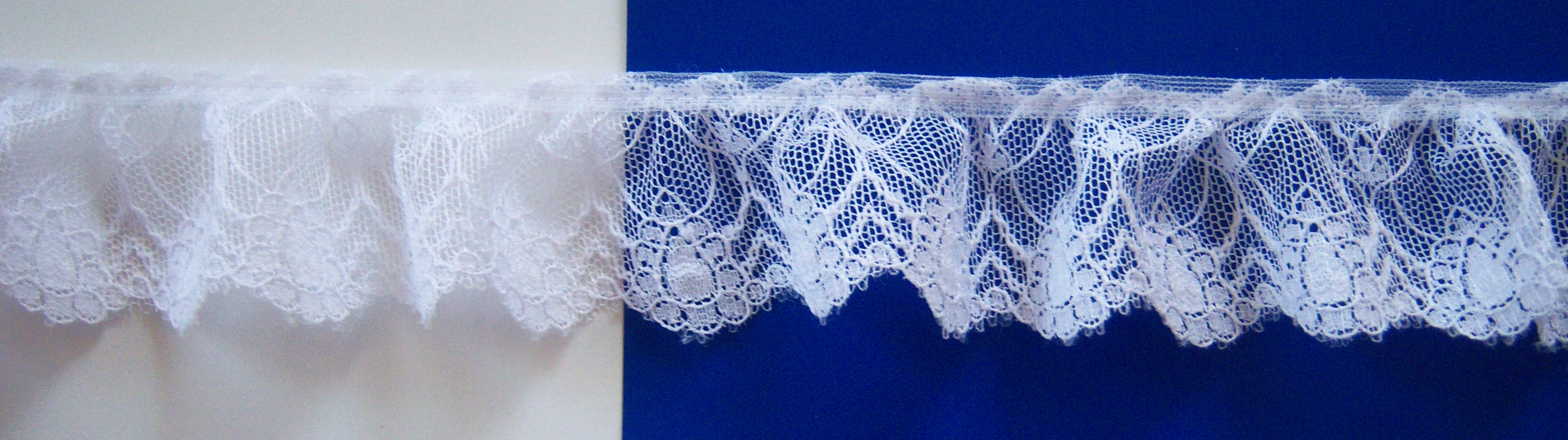 White 1 3/4" Ruffled Lace