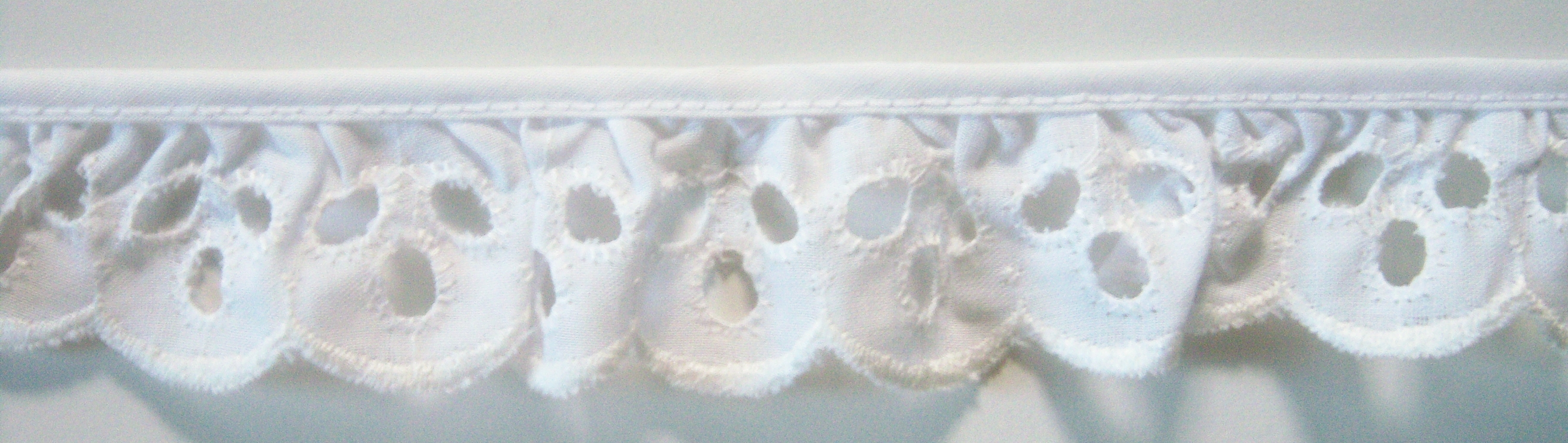 White Eyelet 1 1/2" Gathered Lace