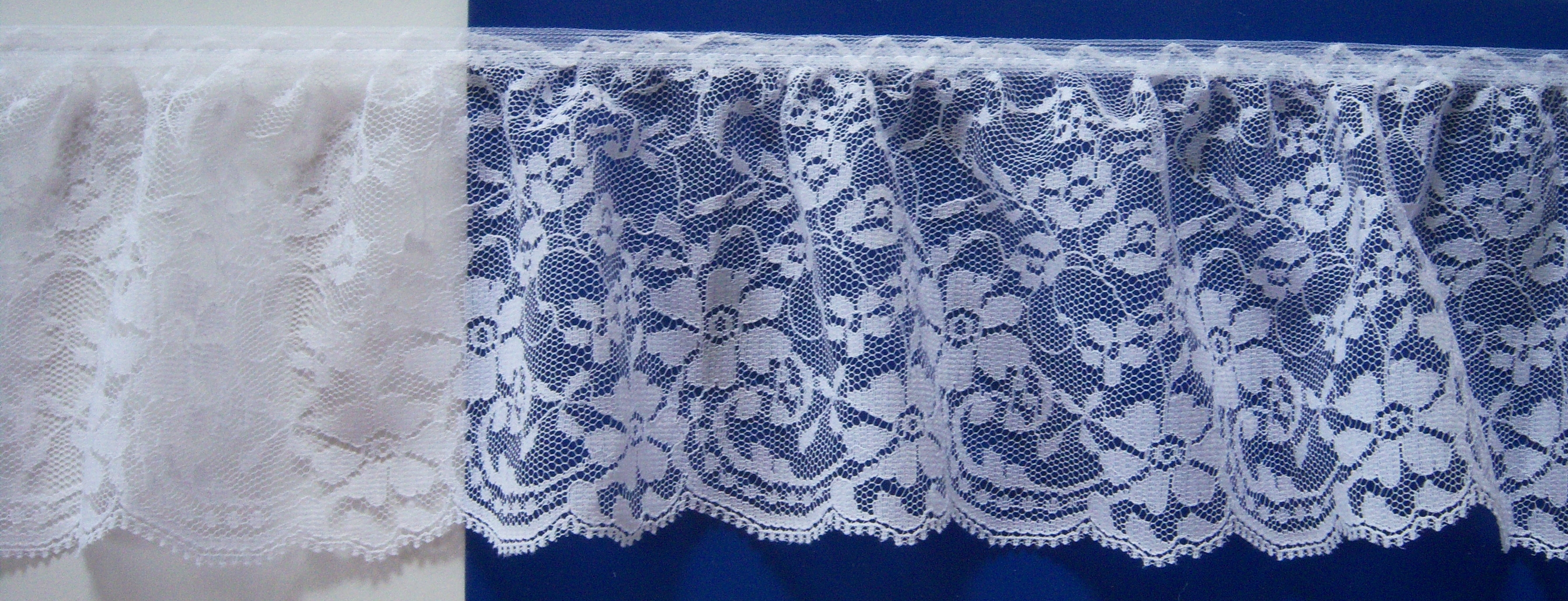 White 3 1/2" Ruffled Lace