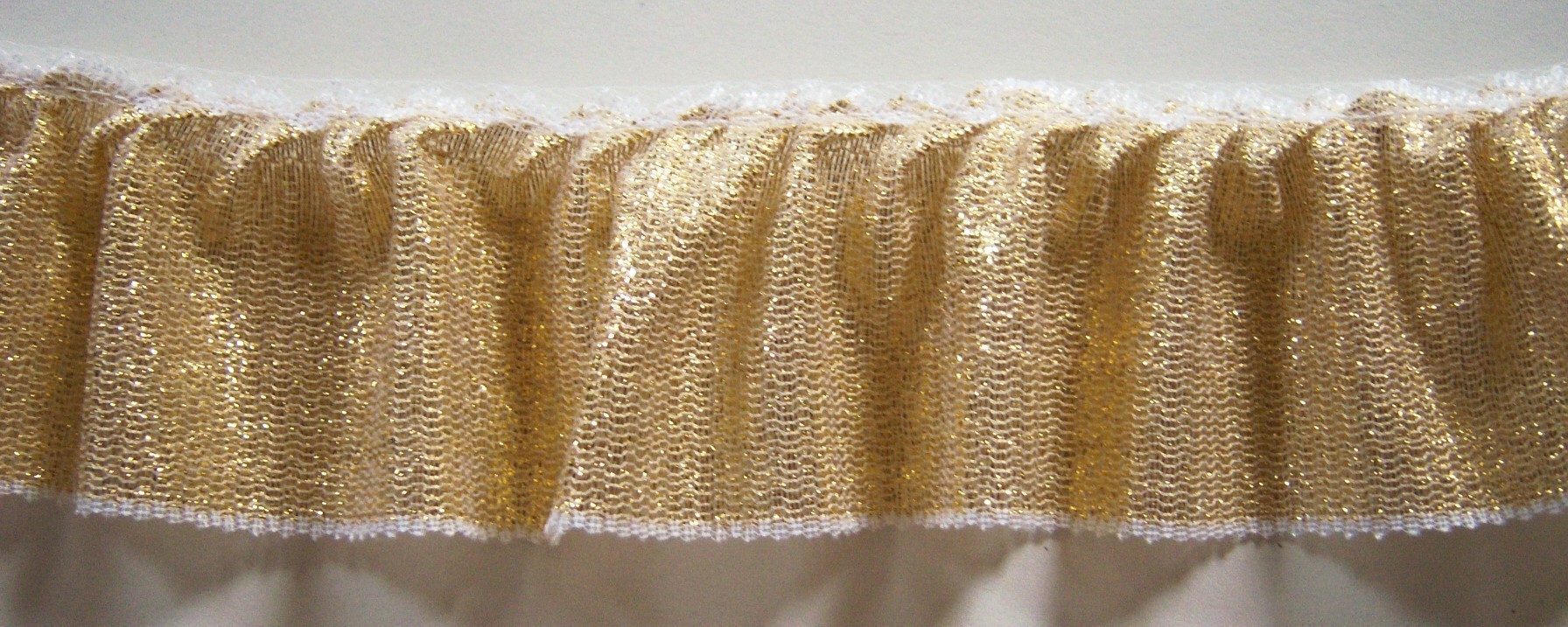 Gold Metallic Gathered Lace