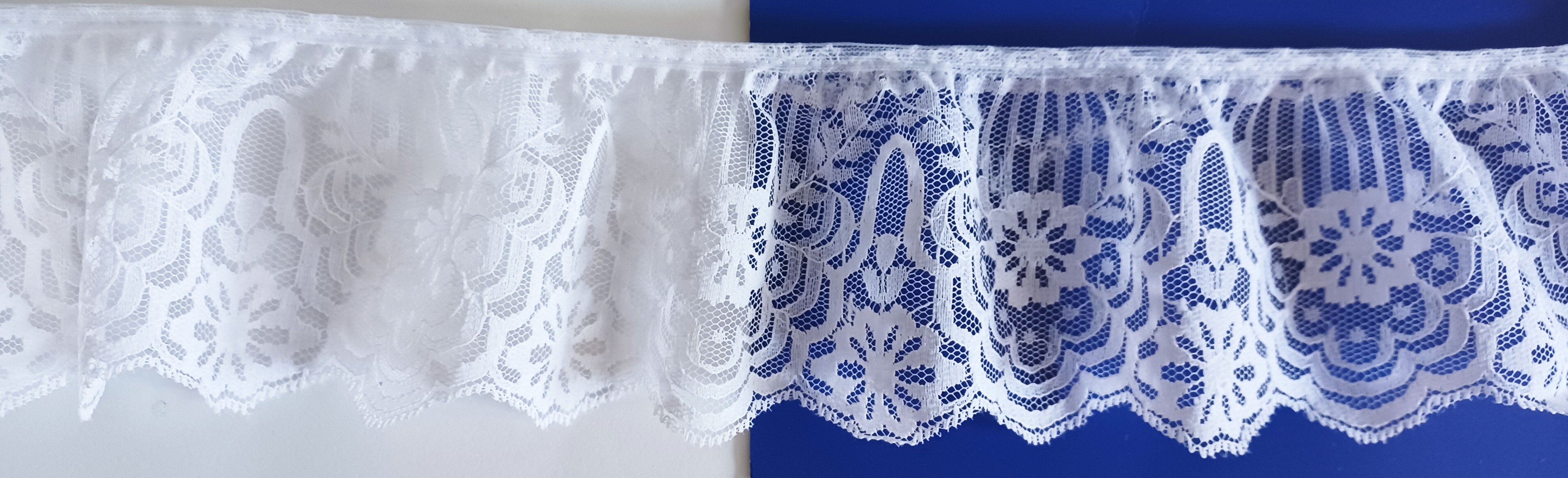 White 3 1/2" Ruffled Lace