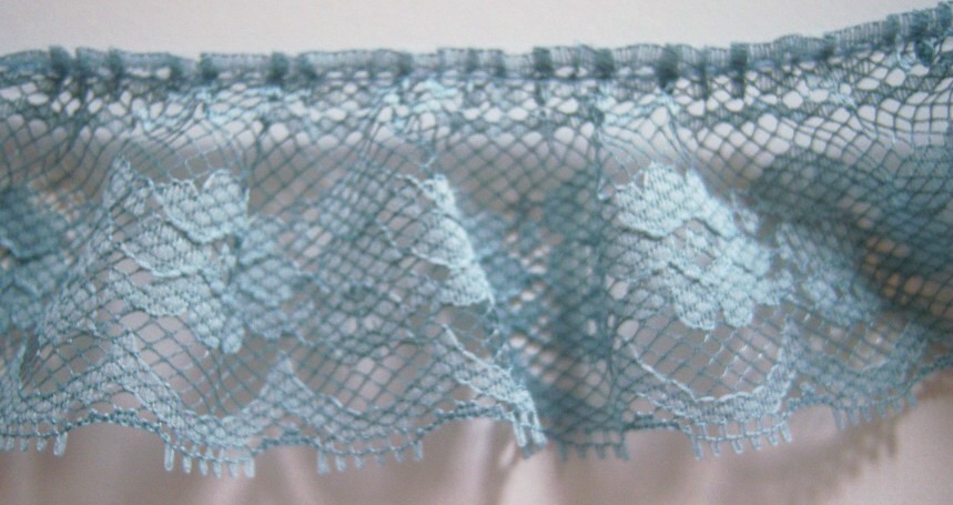 Antique Blue 2" Ruffled Lace