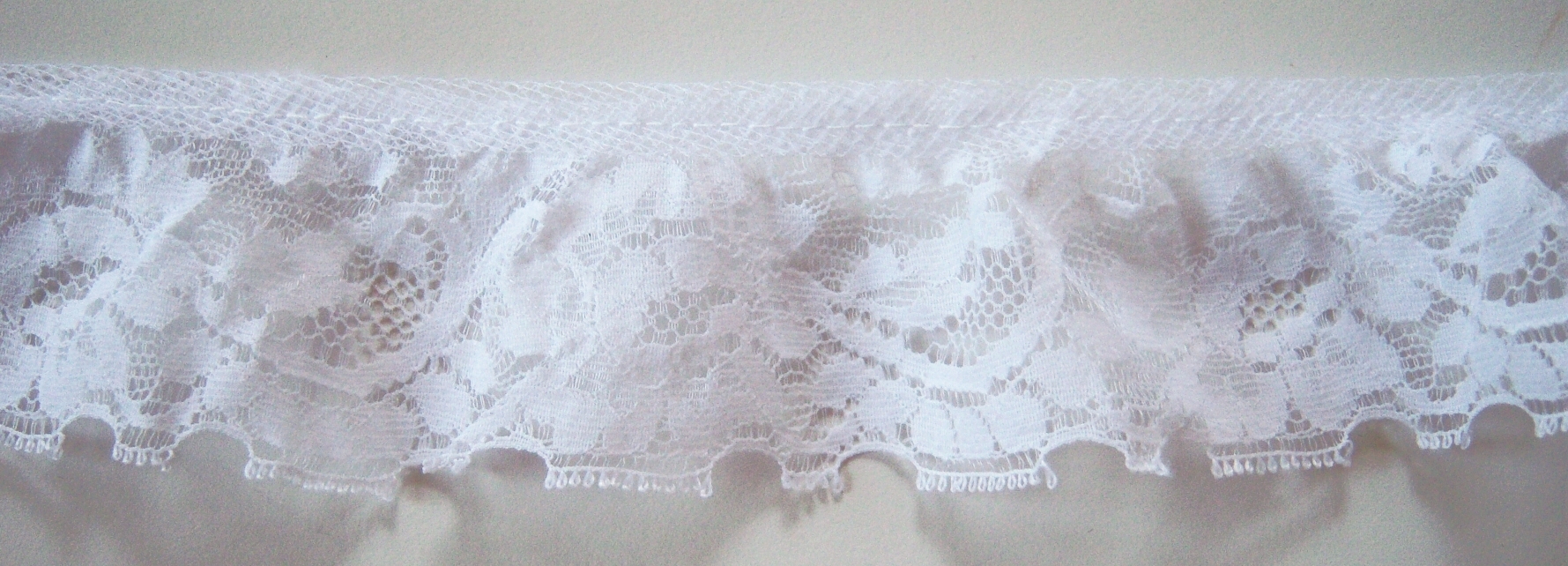 White 1 3/4" Ruffled Lace