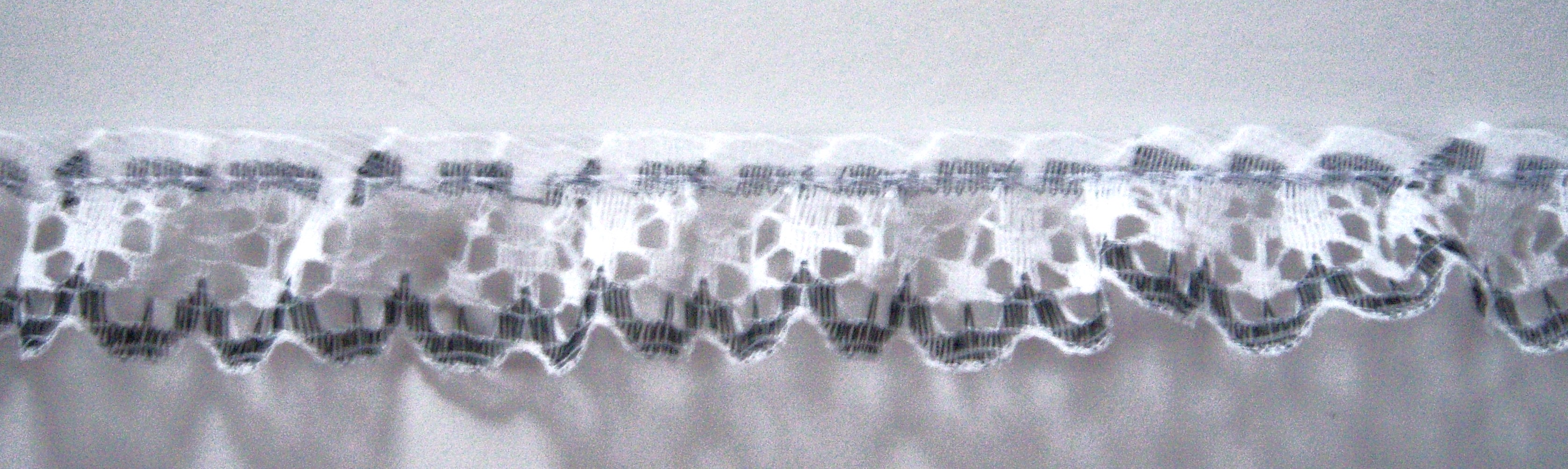 White/Black 3/4" Ruffled Lace