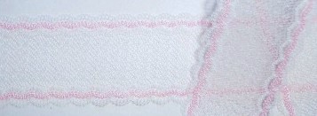 White/Pink 1 1/8" Sheer