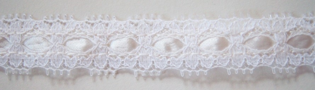 Off White Satin 3/4" Nylon Lace