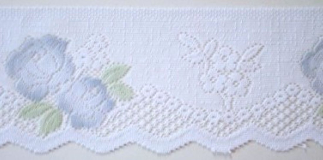 White/Blue 6" Nylon Lace