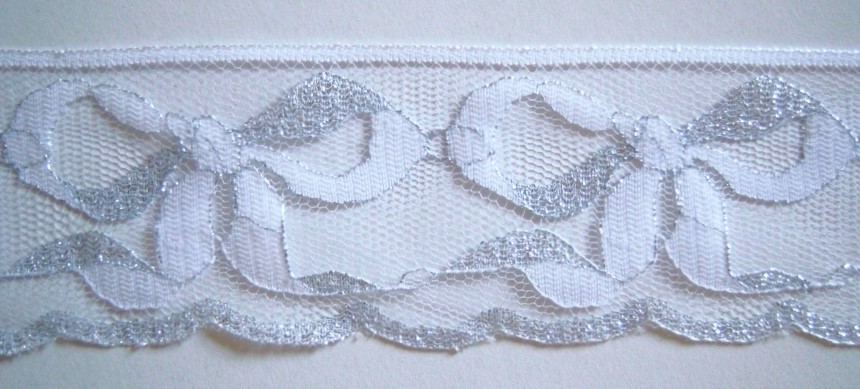 White/Silver 2"  Lace