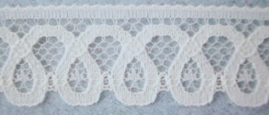 Light Ivory 1" Nylon Lace