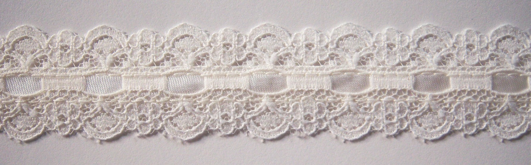 Light Ivory 1" Satin Nylon Lace