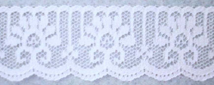 White 1 1/4" Nylon Lace