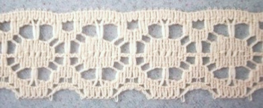 Ecru 1 1/4" Nylon Lace