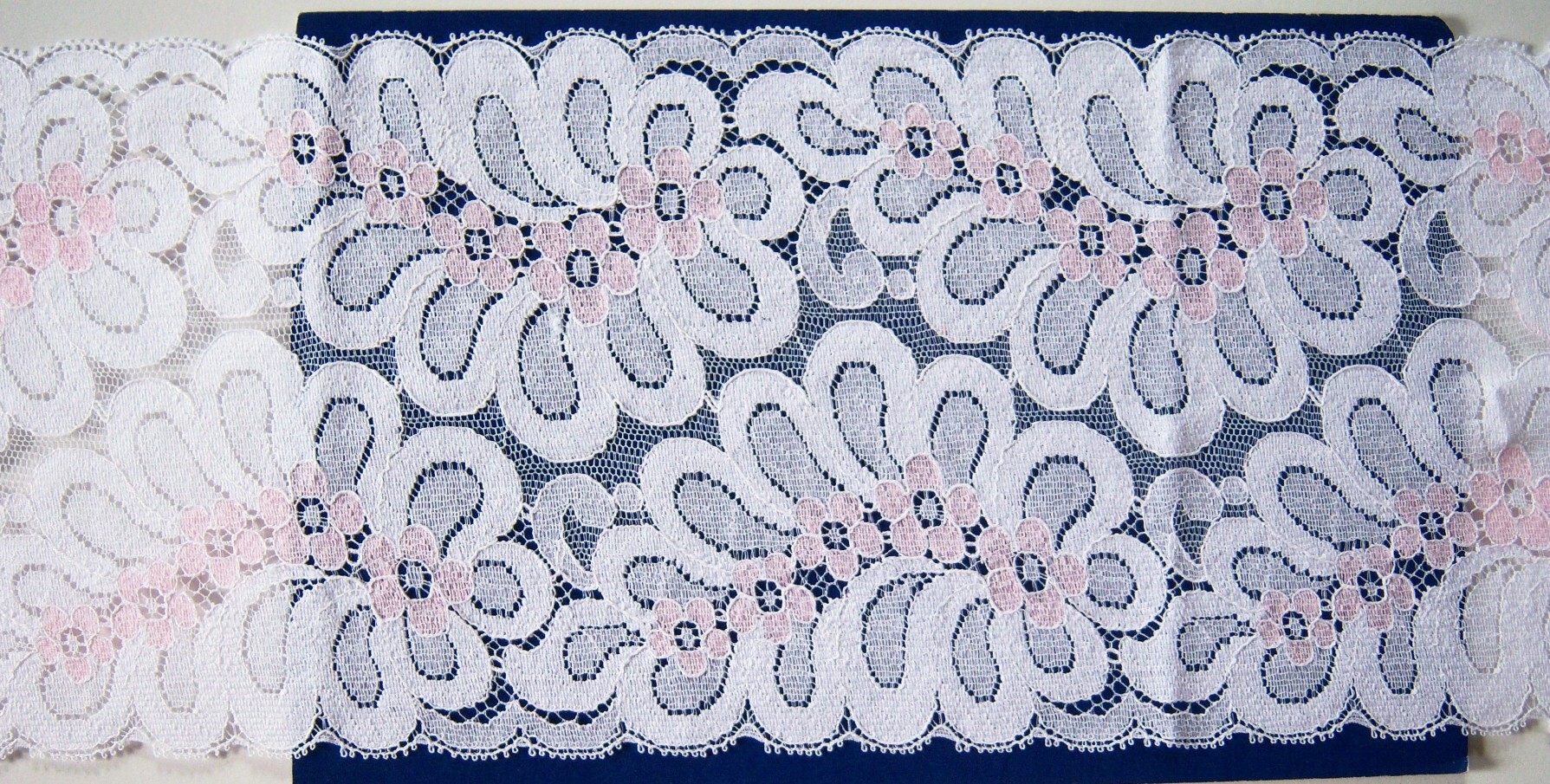 White/Pink Nylon 5 1/2" Lace