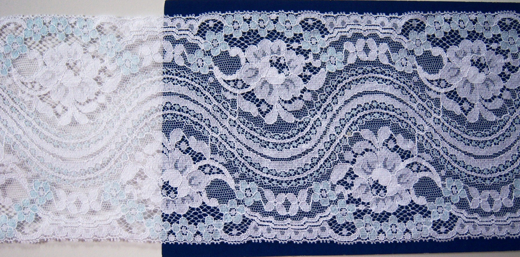 White/Blue 5 3/8" Lace