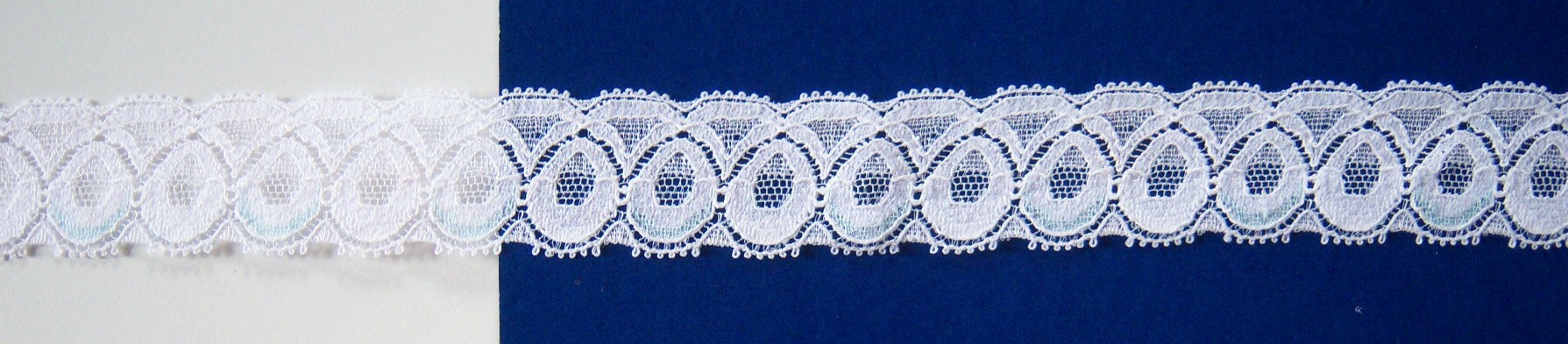 White/Breezy Blue 1 1/8" Nylon Lace