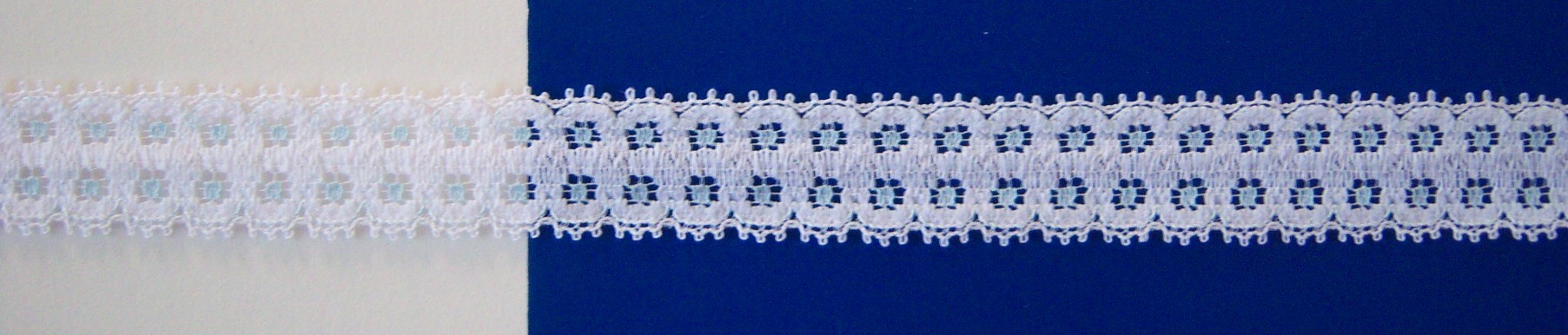 White/Blue 7/8" Lace