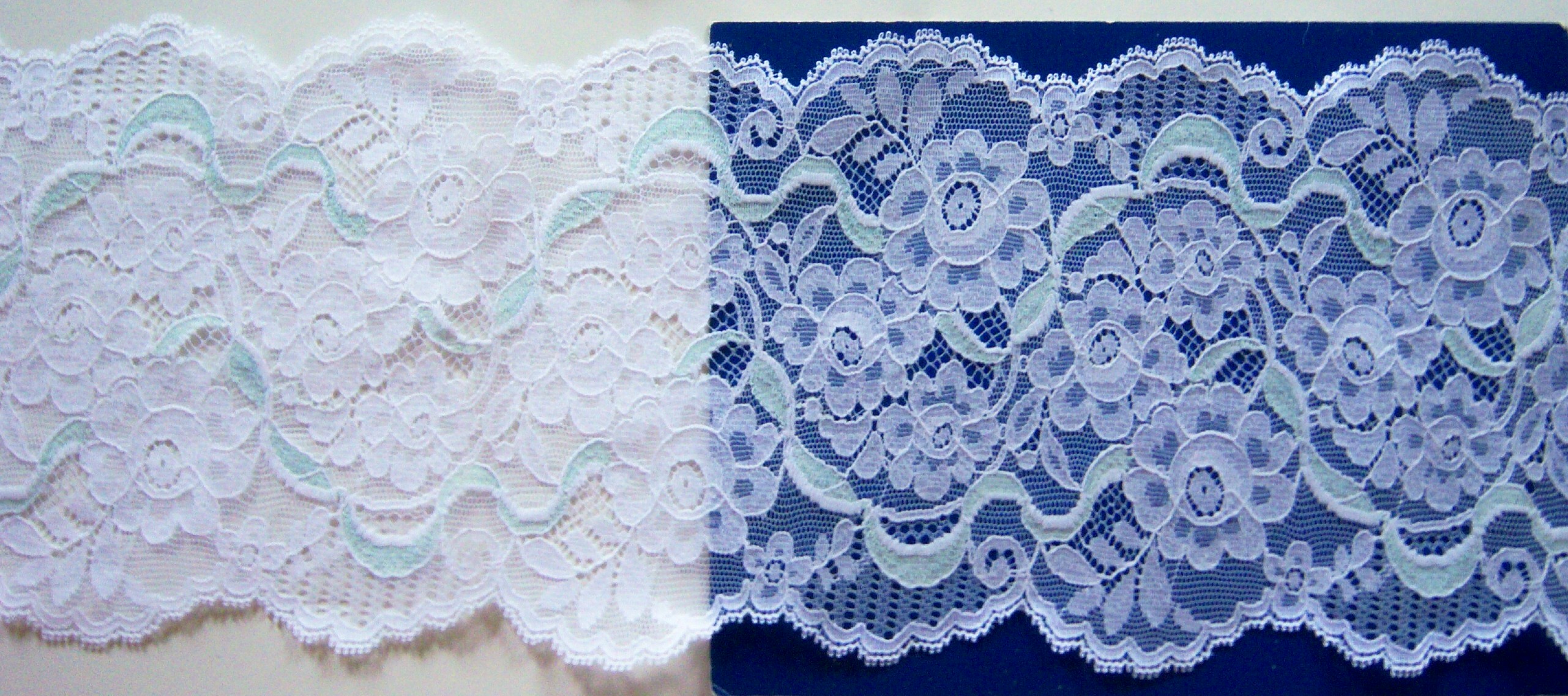 White/Blue Mist Nylon 5 3/4" Lace