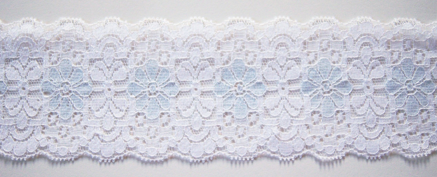 White/Breezy Blue 2 5/8" Lace