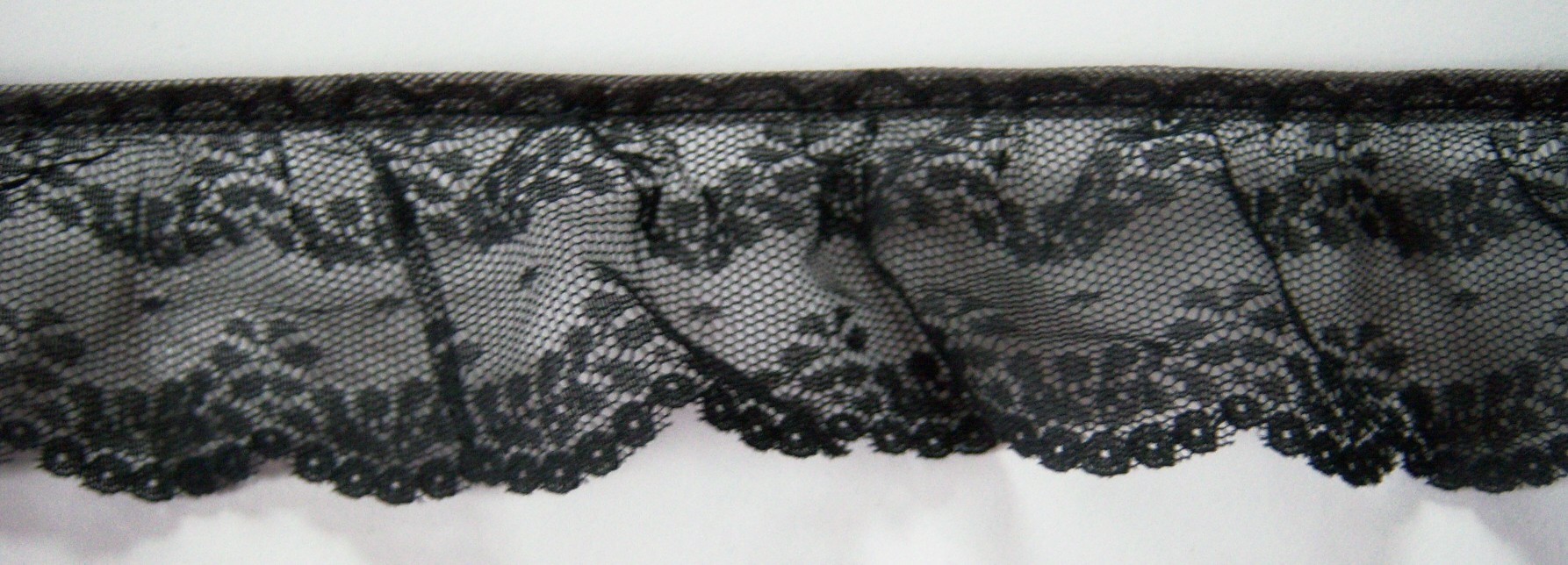 Black 1 7/8" Gathered Lace