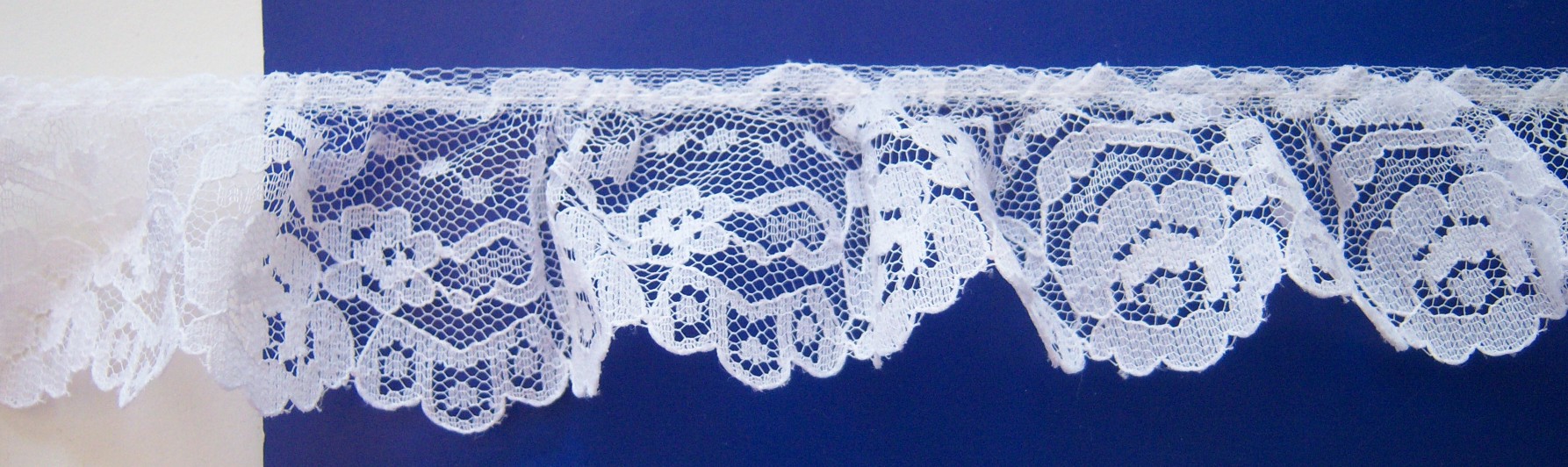 White 2" Gathered Lace