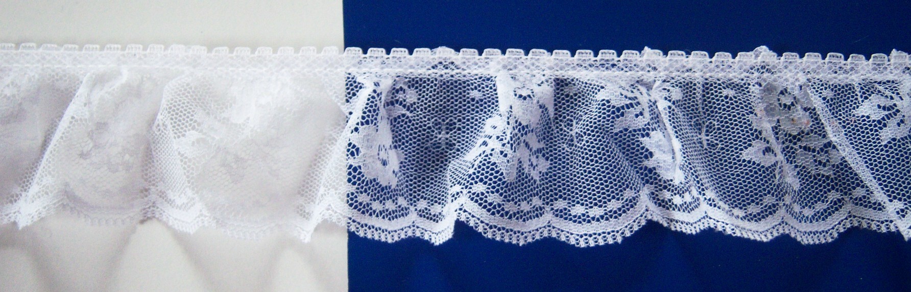 White 1 7/8" Gathered Lace