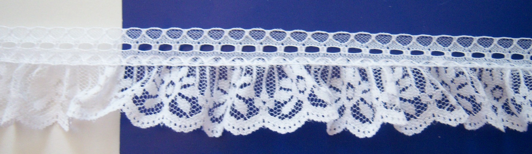 White 1 3/4" Gathered Lace