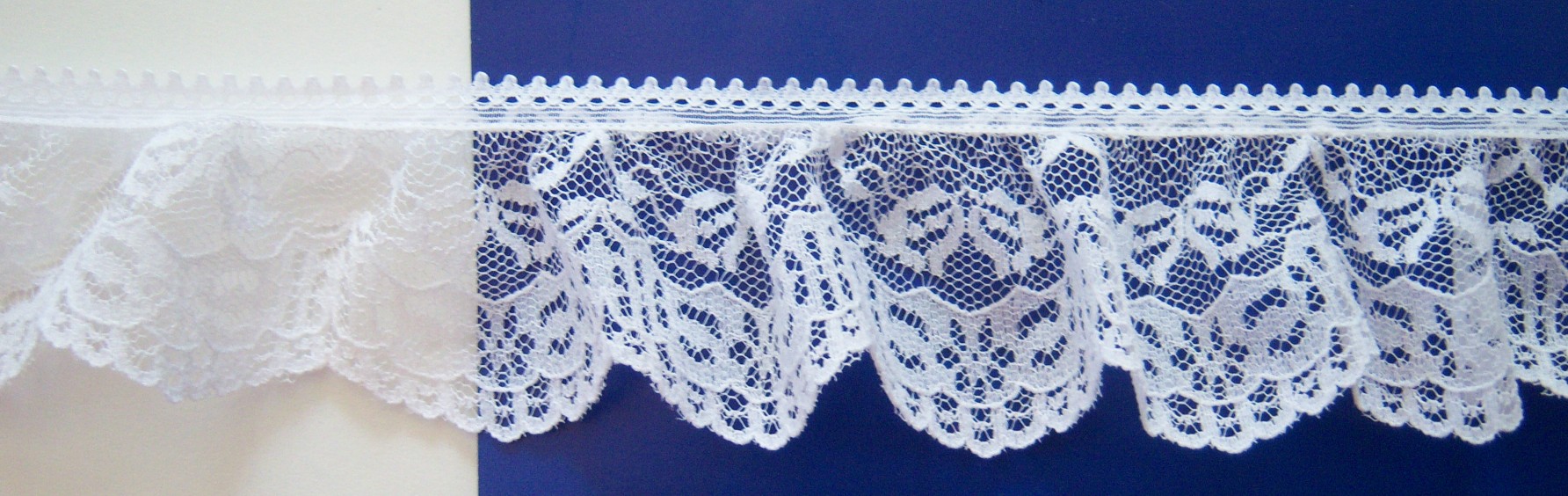 White 2" Gathered Lace