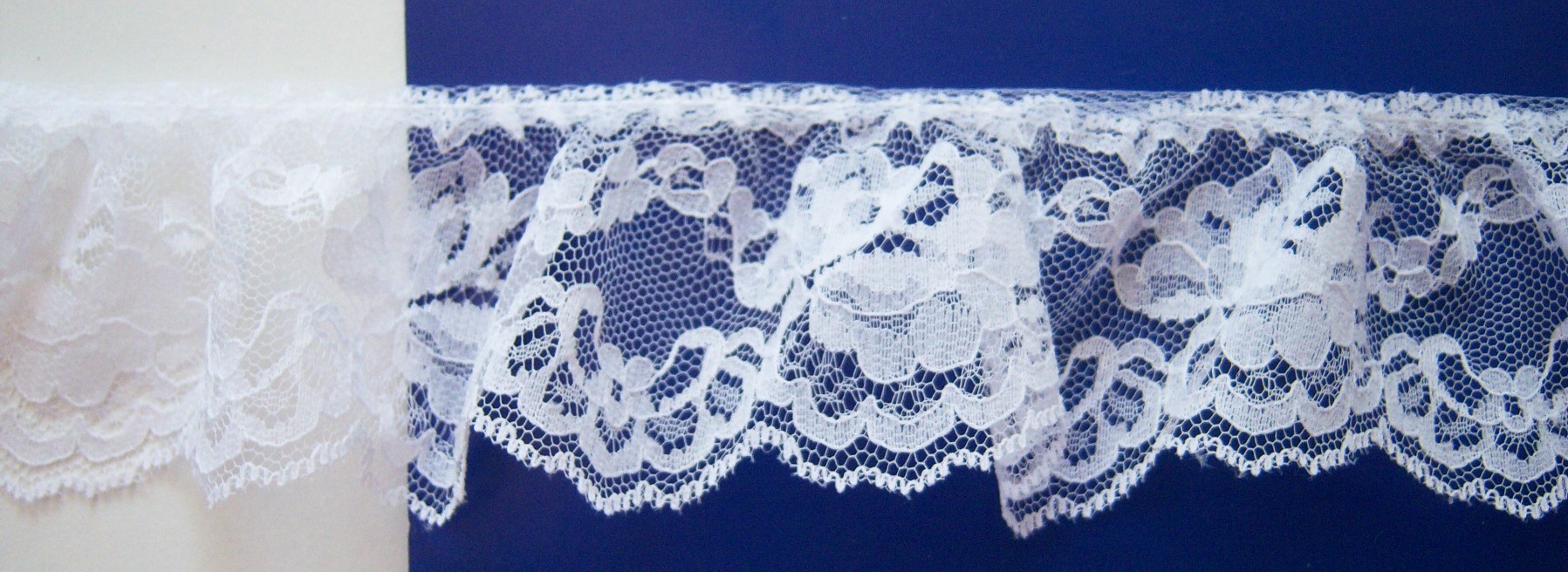 White 2 1/2" Gathered Lace