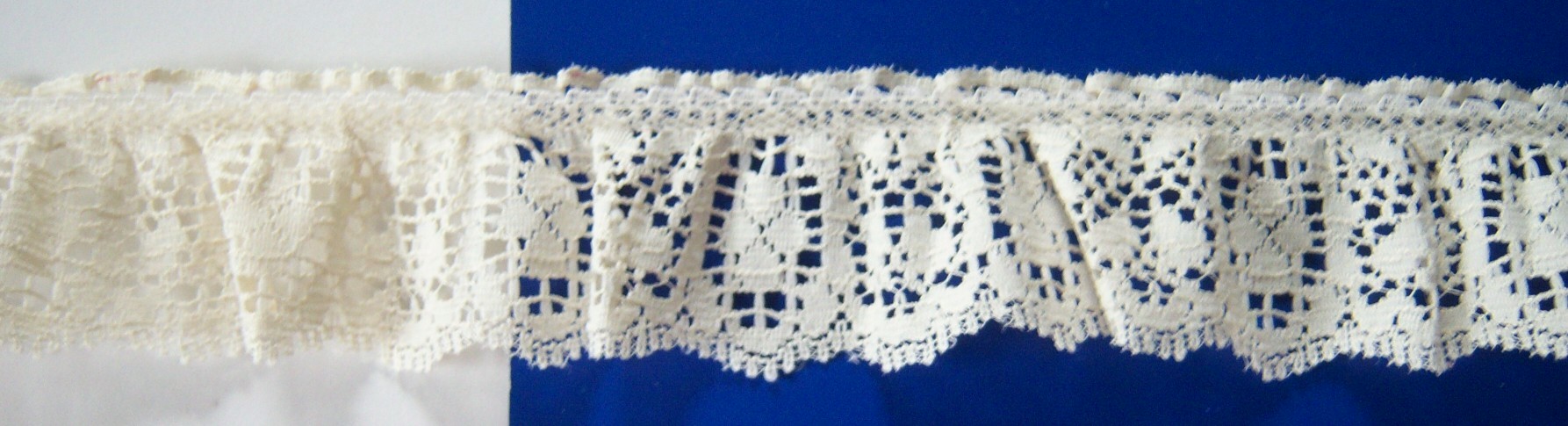 Sweet Cream Nylon 1 5/8" Gathered Lace