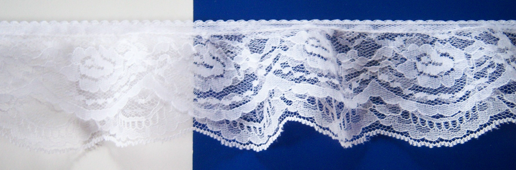 White 3" Gathered Lace