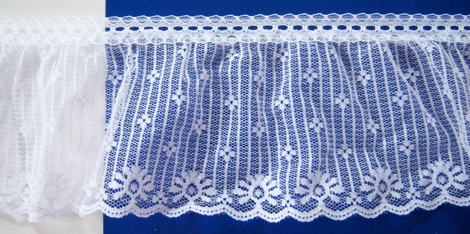 White 4 1/4" Gathered Lace