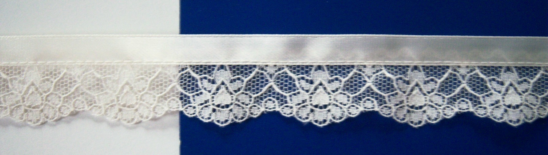 Ivory 1 1/8" Satin/Flat Lace