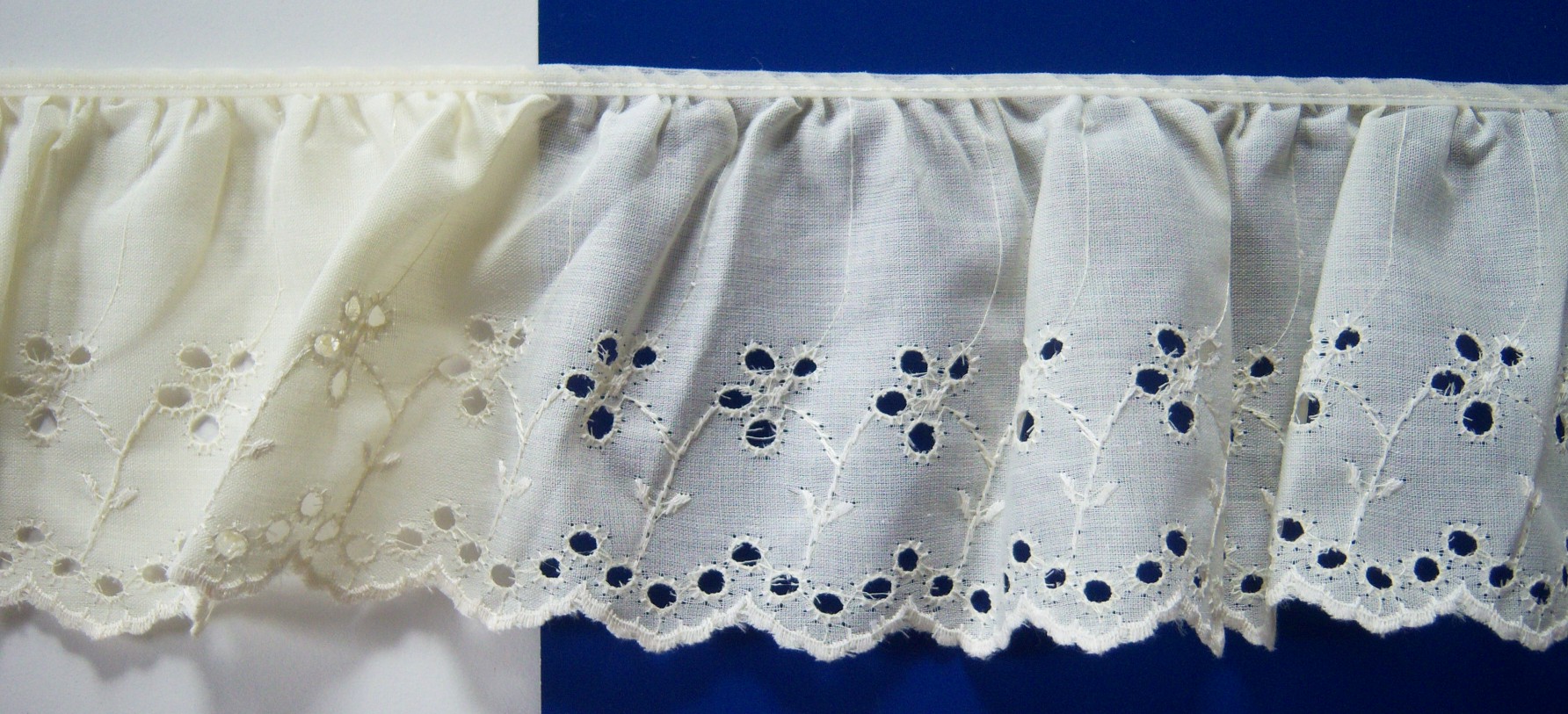 Ivory 3 1/2" Gathered Eyelet