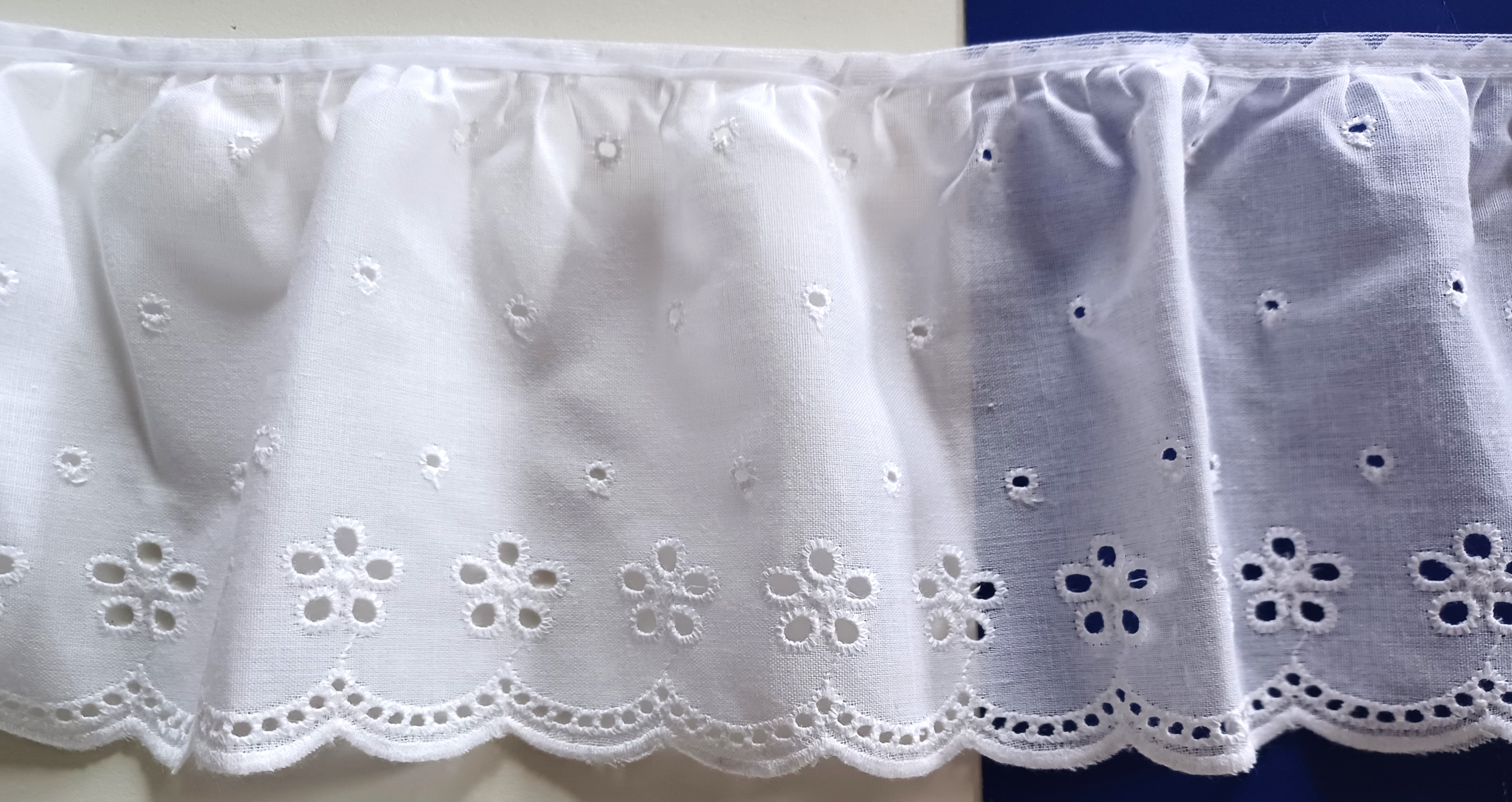 White 4 1/2" Ruffled Eyelet Lace