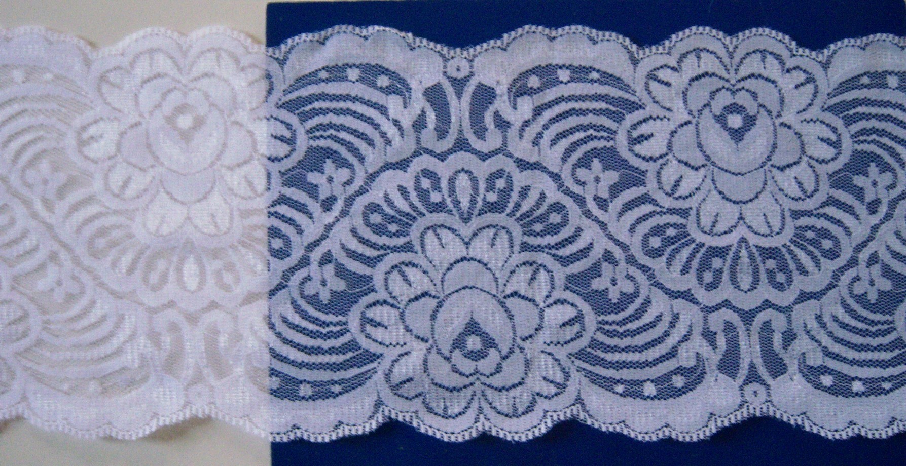 Shiny White 5" Nylon Lace