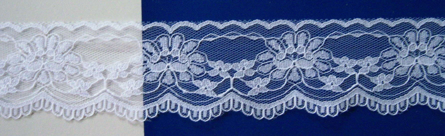 Shiny White 2 1/2" Nylon Lace