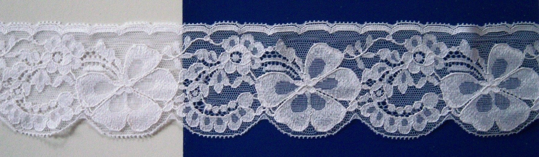 Shiny Antique White 2 1/2" Nylon Lace