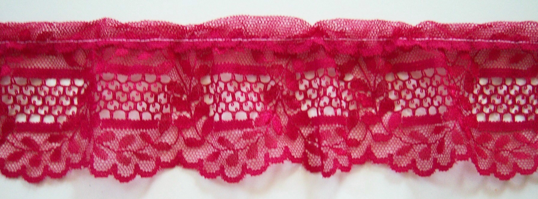 Fuschia 2 1/2" Shirred Lace