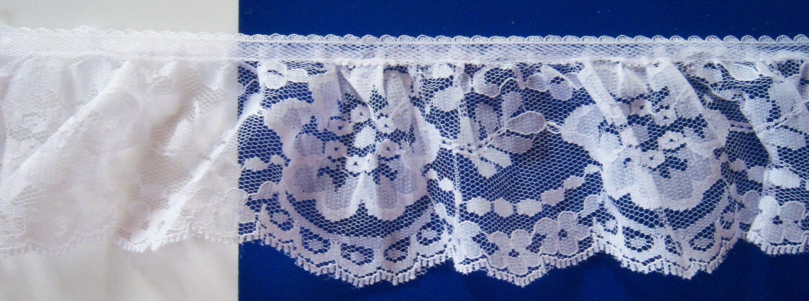 White 3 1/4" Ruffled Lace