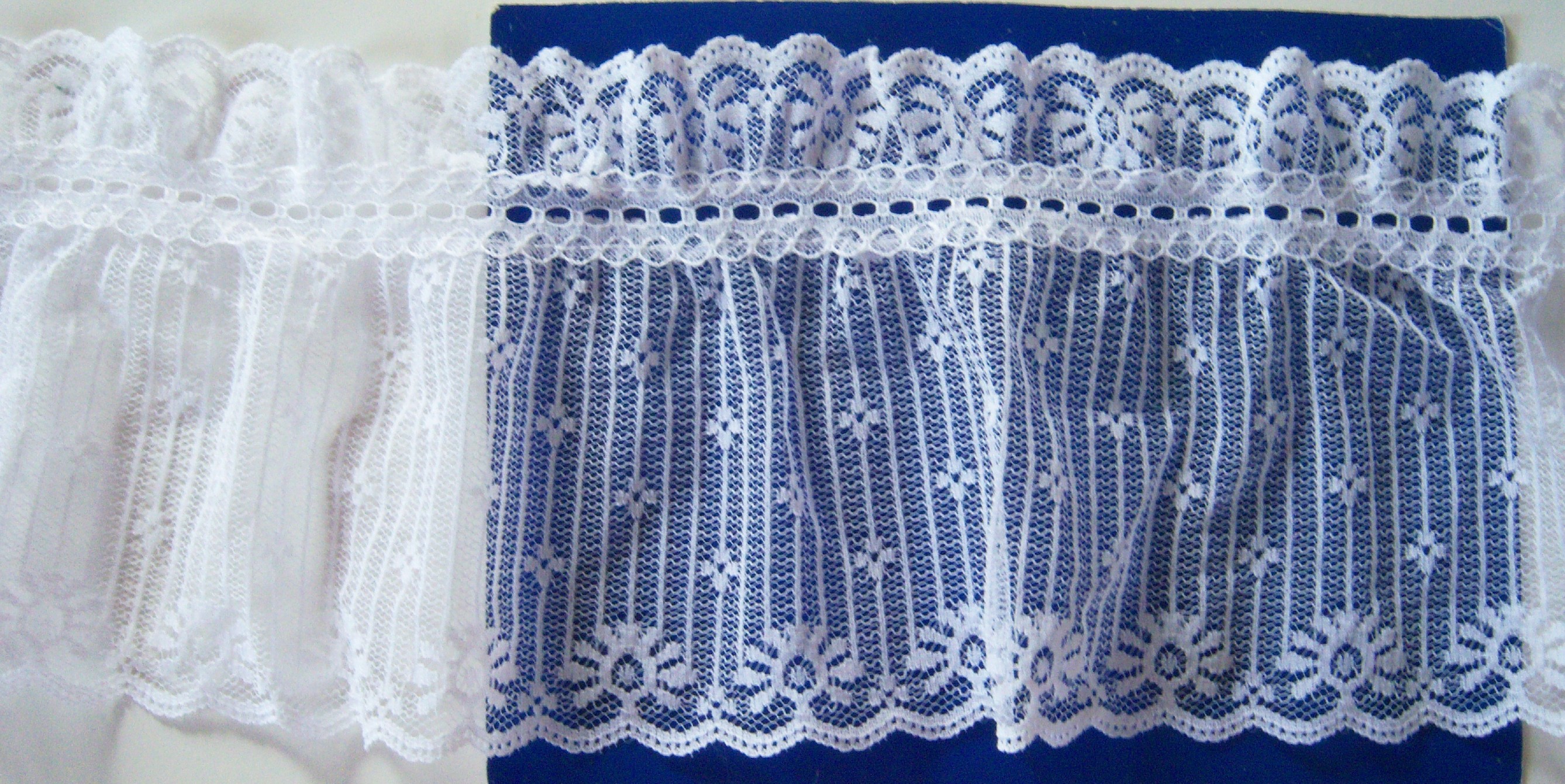 White 4 3/4" Gathered Lace