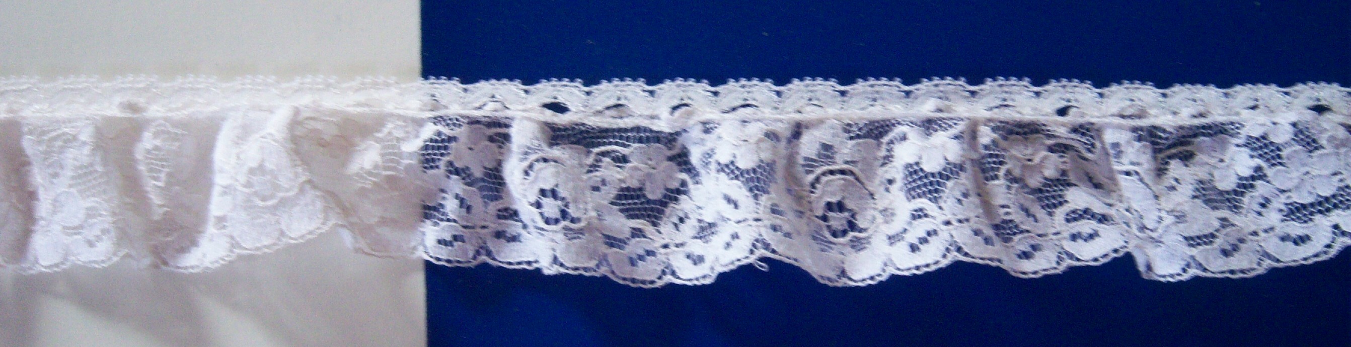 White 1 1/2" Gathered Lace