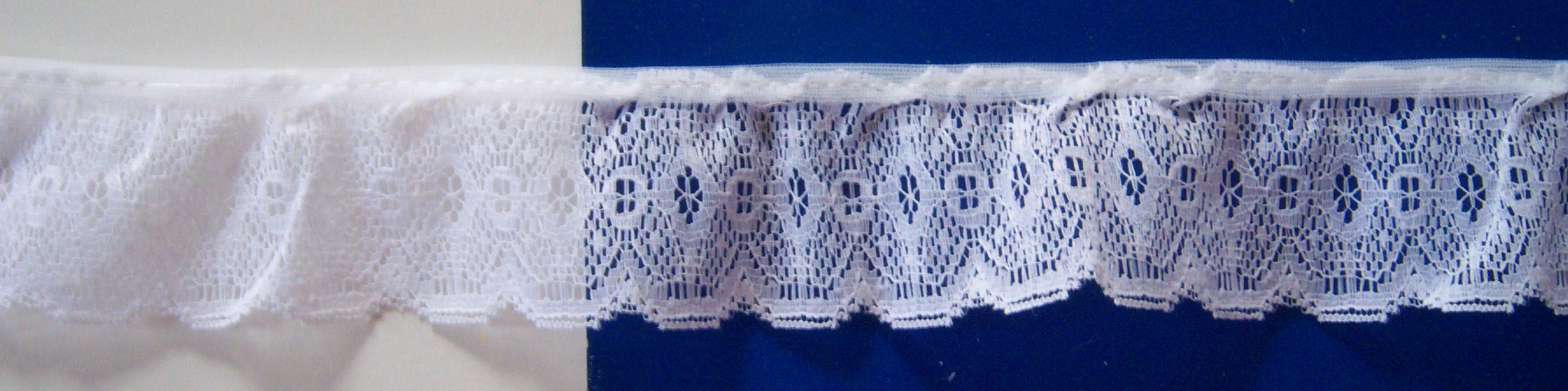 White 1 3/4" Gathered Lace