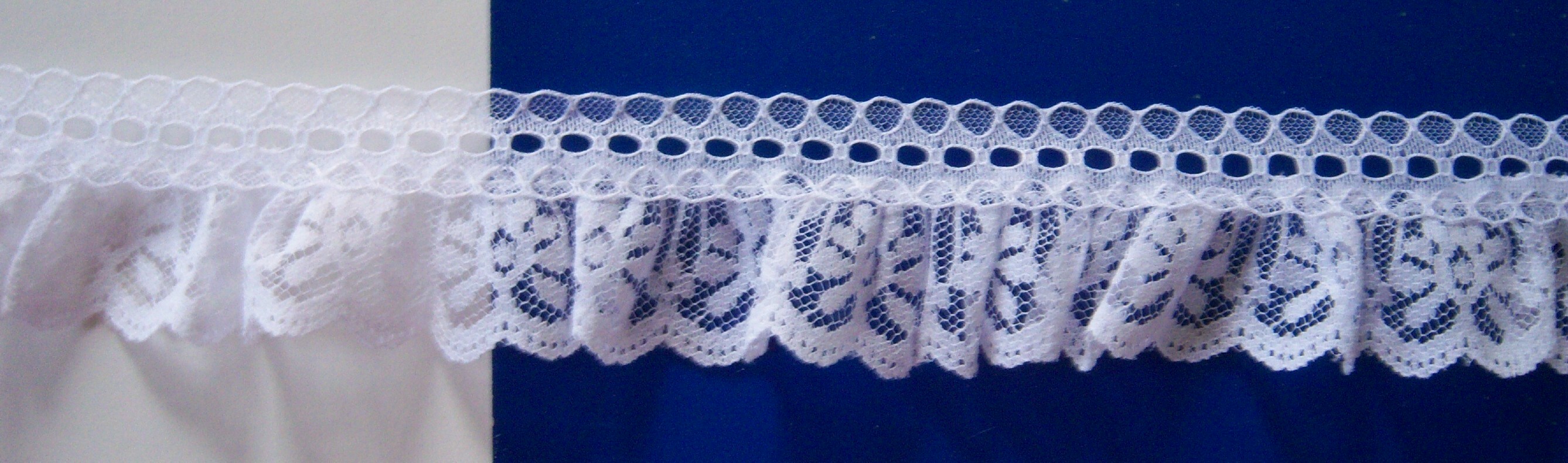 White 1 3/4" Gathered Lace