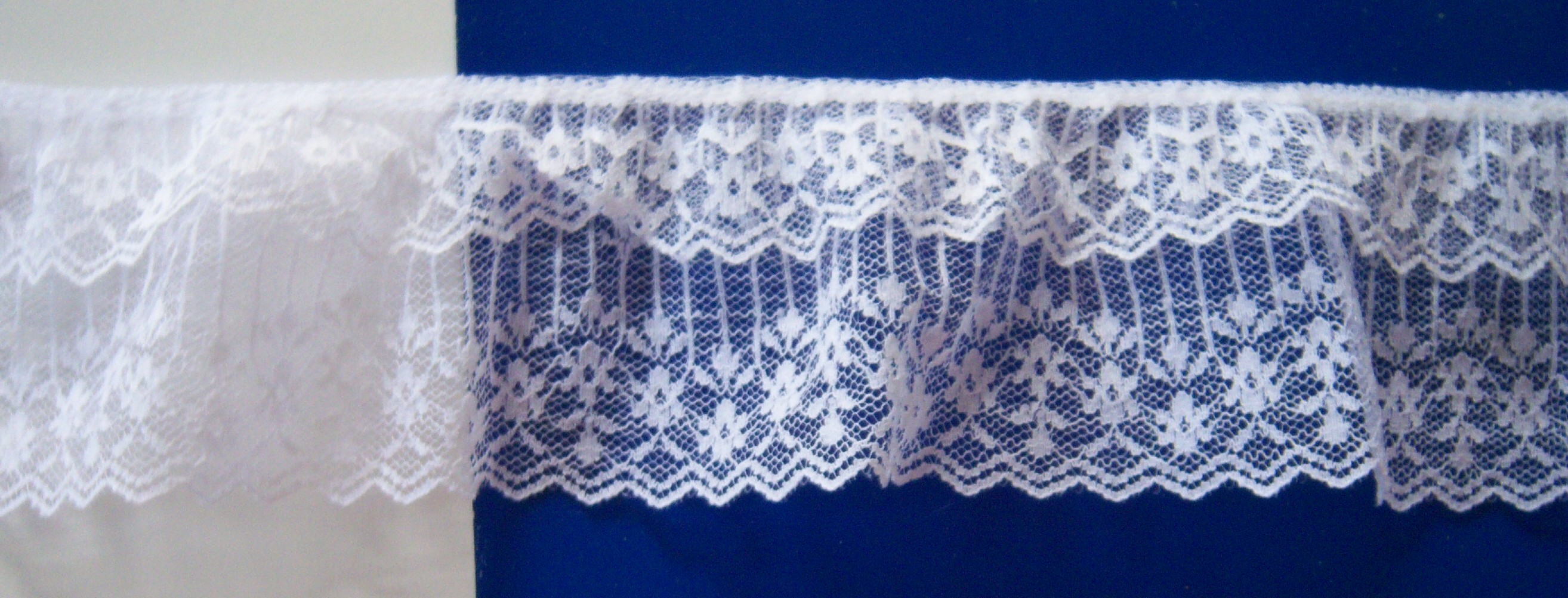 White 2 3/4" Gathered Lace