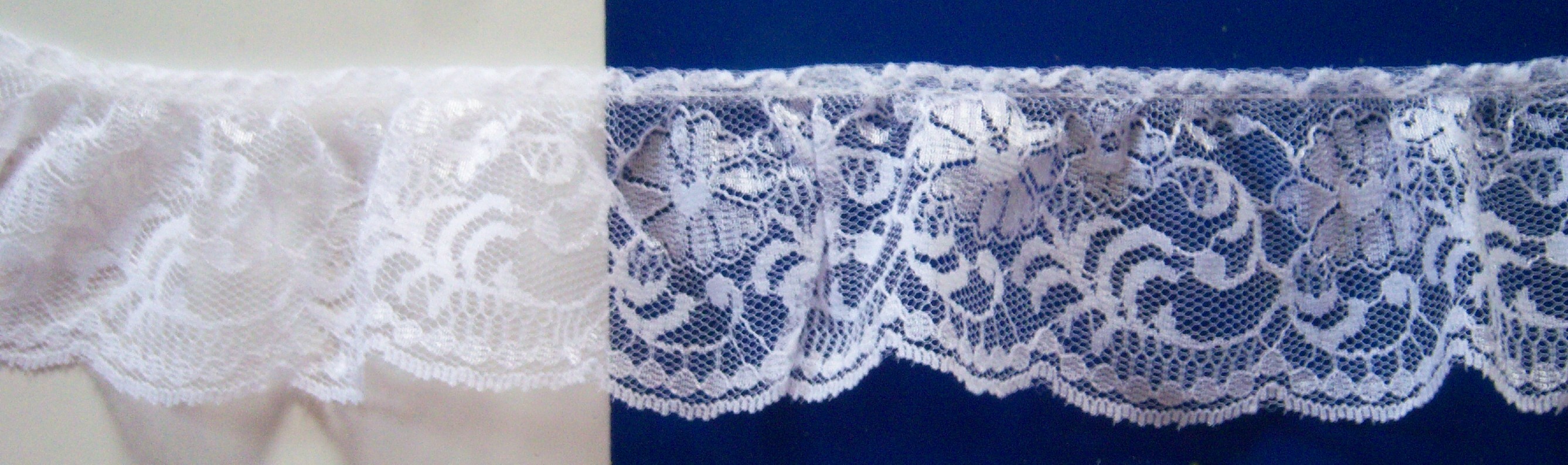 White 2 1/2" Gathered Lace