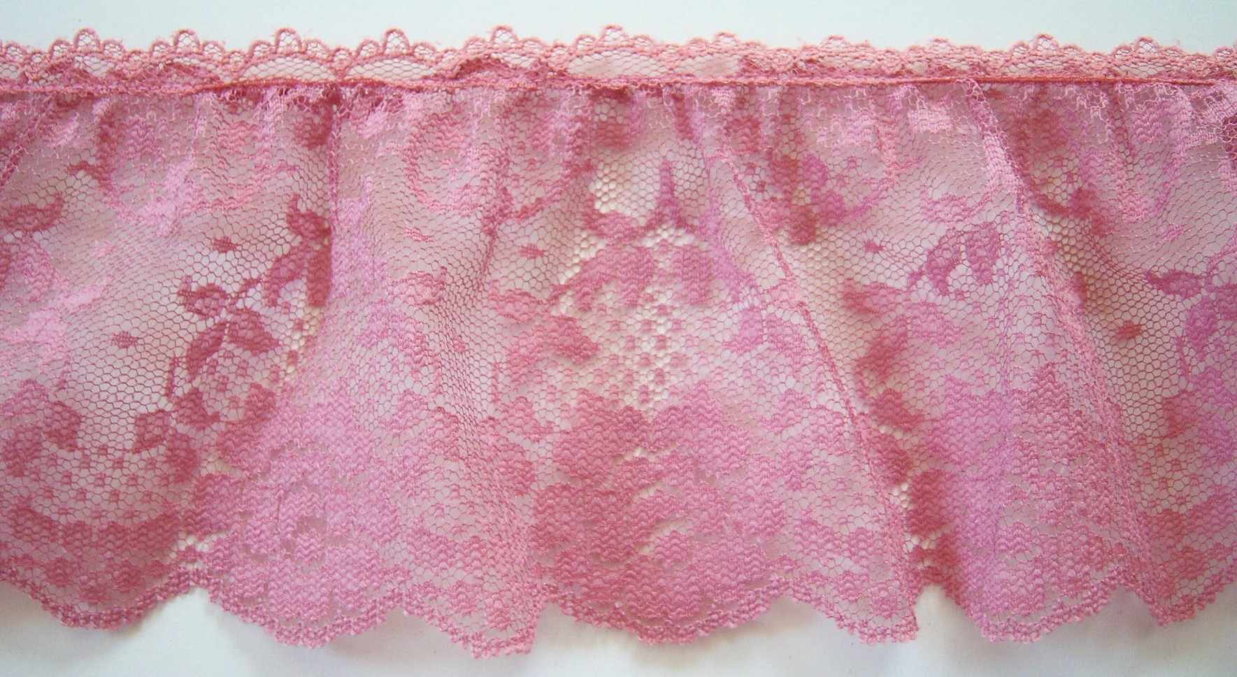 Dusty Rose 3 3/4" Ruffled Lace